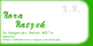nora matzek business card